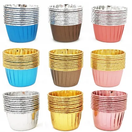 Cupcakes wrappers - baking molds - aluminum foil - 50 piecesBakeware
