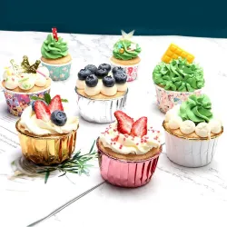 Cupcakes wrappers - baking molds - aluminum foil - 50 piecesBakeware