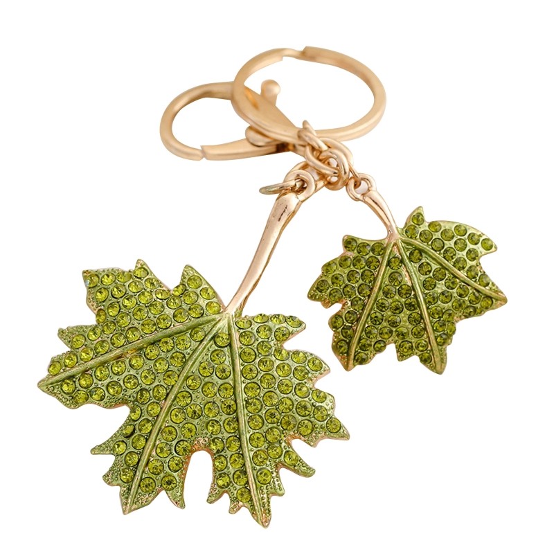 Crystal double maple leaf - keychainKeyrings
