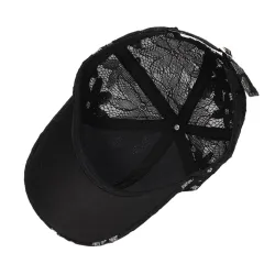 Summer baseball cap - flowery lace / butterflyHats & Caps