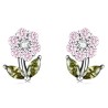 Crystal flowers shaped earrings - 925 sterling silverEarrings