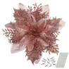 Glitter roses - Christmas tree decoration - 12 piecesChristmas