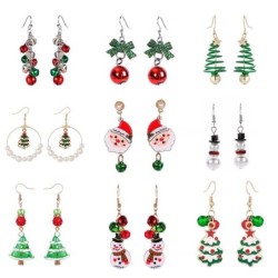 Christmas motifs earrings - snowman - Christmas tree - snowflakesEarrings