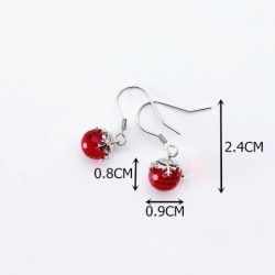 Crystal red ball / snowflake - earringsEarrings