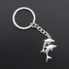 Silver keychain - with double dolphinsKeyrings
