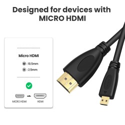 Micro HDMI to HDMI cable - V1.4 - 1080P - ultra HDCables