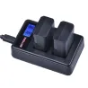 2000mAh NP-FW50 NP FW50 camera battery - LCD USB dual charger - for Sony Alpha a6500 a6300 a6000 - 2 piecesBattery & Chargers