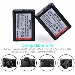 2000mAh NP-FW50 NP FW50 camera battery - LCD USB dual charger - for Sony Alpha a6500 a6300 a6000 - 2 piecesBattery & Chargers
