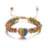 Double layer bracelet - natural stone beads / heart - adjustableBracelets