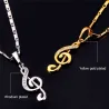 Music note pendant / crystals - with necklaceNecklaces
