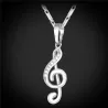 Music note pendant / crystals - with necklaceNecklaces