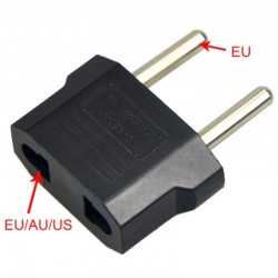 US flat plug to EU round plug - adapter - travel plugPlugs