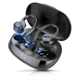 TWS VV2 - Bluetooth earphones - ear hook - with microphone / charging box / LED displayEar- & Headphones