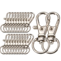 Metal lobster - swivel clasp - hooks - clips - buckle - keyring - 20 piecesKeyrings