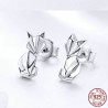 Geometric fox - fashionable silver earringsEarrings
