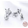 Geometric fox - fashionable silver earringsEarrings