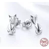 Geometric fox - fashionable silver earringsEarrings