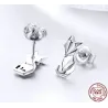 Geometric fox - fashionable silver earringsEarrings