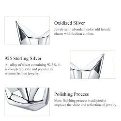 Geometric fox - fashionable silver earringsEarrings