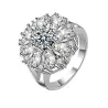 Elegant silver ring - crystal flowerRings