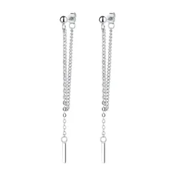 Long silver earrings - with chainEarrings