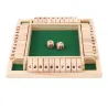 Shut the box - dice board game - 4-sided - 10 number - wooden toy - 4 playersWooden
