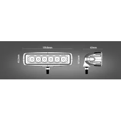 12V - 18W - LED work light for motorcycle - boat - car 4x4 - SUV - ATV - spot / flood lamp - 2 piecesLED light bar