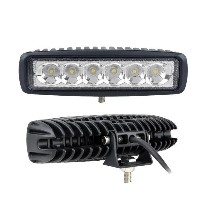 12V - 18W - LED work light for motorcycle - boat - car 4x4 - SUV - ATV - spot / flood lamp - 2 piecesLED light bar
