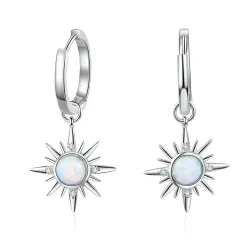 Round earrings with a star / opalEarrings