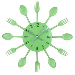 Modern wall clock - with kitchen cutleryClocks