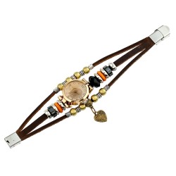 Multilayer leather bracelet with watchWatches