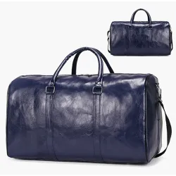 Leather travel / sports bag - shoulder strap - large capacityBags