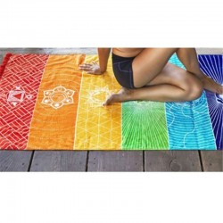 Rainbow Chakra - wall hanging towel - striped blanketBlankets