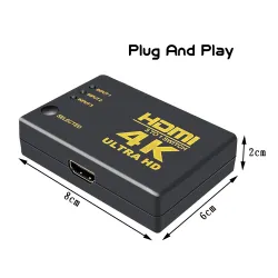 3 Port - HDMI splitter - Ultra HD - DVD HDTV Xbox PS3 PS4 PS5 - 4KSplitters