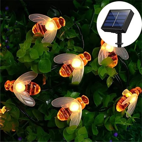 LED lights with bees - garden -solar powered - Christmas lightsChristmas
