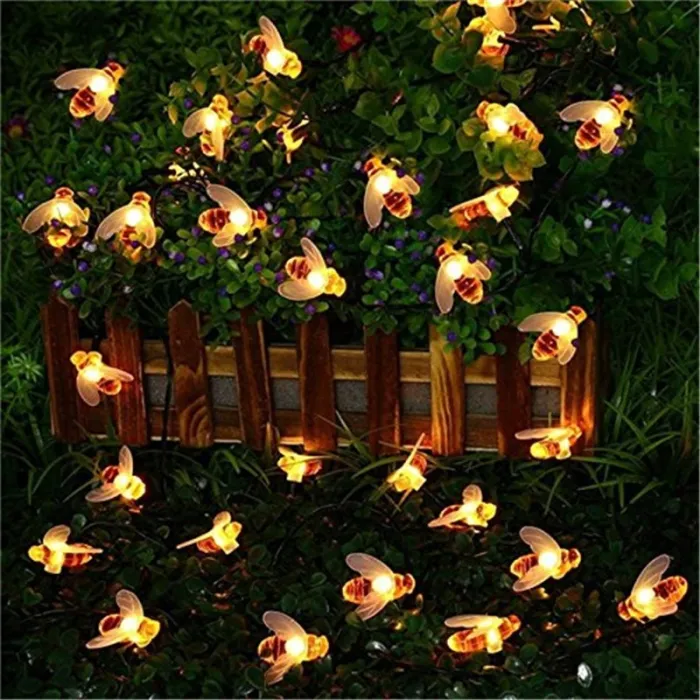 LED lights with bees - garden -solar powered - Christmas lightsChristmas