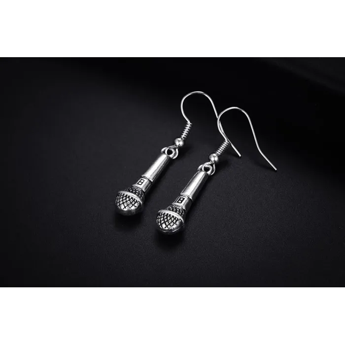 Silver microphone earringsEarrings