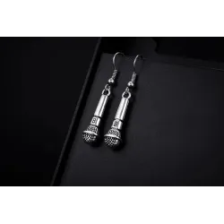Silver microphone earringsEarrings