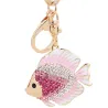 Crystal fish - gold - keyringKeyrings