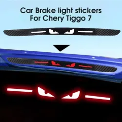 Taillight brake sticker - angry eyes - carbon fiber - protection sticker - for Chery Logo Tiggo 7Stickers