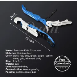 10 pieces - stainless steel wine opener with your own company logo - engraved customized openers - gifts - corkscrewHome