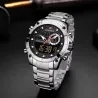 NAVIFORCE 9163 Men's Electronic Quartz Watch Luminous Calendar Casual Sports Waterproof Stainless Steel Strap Watches for Men...