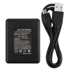 Dual Port Slot Battery Charger For GoPro Hero 5 Camera With USB CableBattery & Chargers