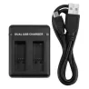 Dual Port Slot Battery Charger For GoPro Hero 5 Camera With USB CableBattery & Chargers