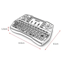 iPazzPort Wireless Mini Keyboard Touchpad With LED Backlight |Media player