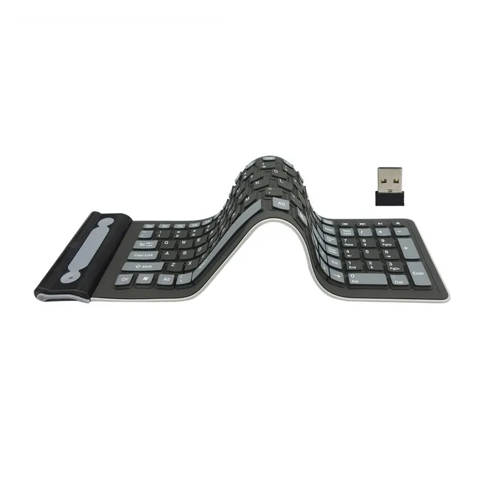 Flexible silicone - foldable - wireless - 107-keys keyboard - Russian - QwertyKeyboards