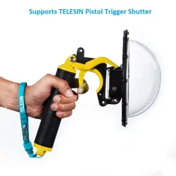 TELESIN 6" Waterproof Case Floating Trigger for GoPro Hero 4 3 3+ Lens Dome Cover HousingAccessories