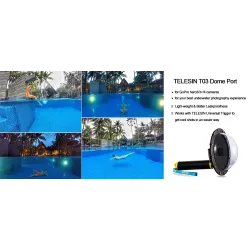 TELESIN 6" Waterproof Case Floating Trigger for GoPro Hero 4 3 3+ Lens Dome Cover HousingAccessories