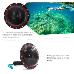 TELESIN 6" Waterproof Case Floating Trigger for GoPro Hero 4 3 3+ Lens Dome Cover HousingAccessories
