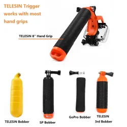 TELESIN 6" Waterproof Case Floating Trigger for GoPro Hero 4 3 3+ Lens Dome Cover HousingAccessories